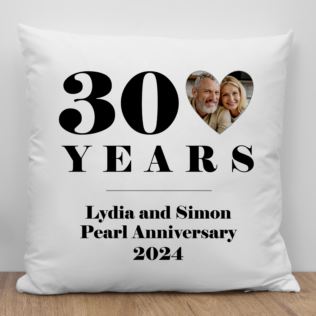 Personalised 30th Wedding Anniversary Photo Cushion Product Image