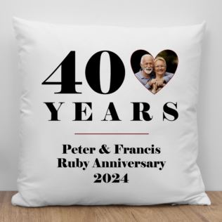 Personalised 40th Wedding Anniversary Photo Cushion Product Image