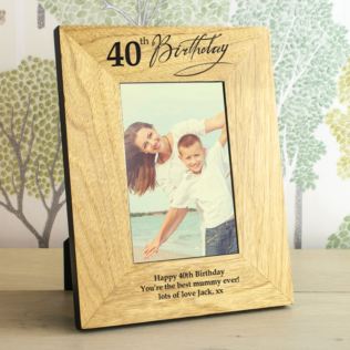 40th Birthday Wooden Personalised Photo Frame Product Image