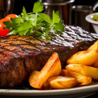 Sizzler Steak for Two with a Bottle of Wine Product Image