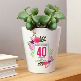 Personalised 40th Birthday Plant Pot Product Image