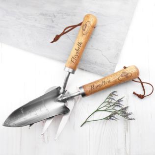 Personalised Luxe Silver Trowel and Fork Set Product Image