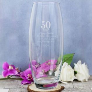 Personalised Golden Wedding Anniversary Vase Product Image