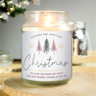 Large Personalised Sending You Love Christmas Scented Jar Candle Product Image