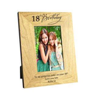 18th Birthday Wooden Personalised Photo Frame Product Image