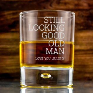 Personalised Still Looking Good Old Man Whisky Tumbler Product Image