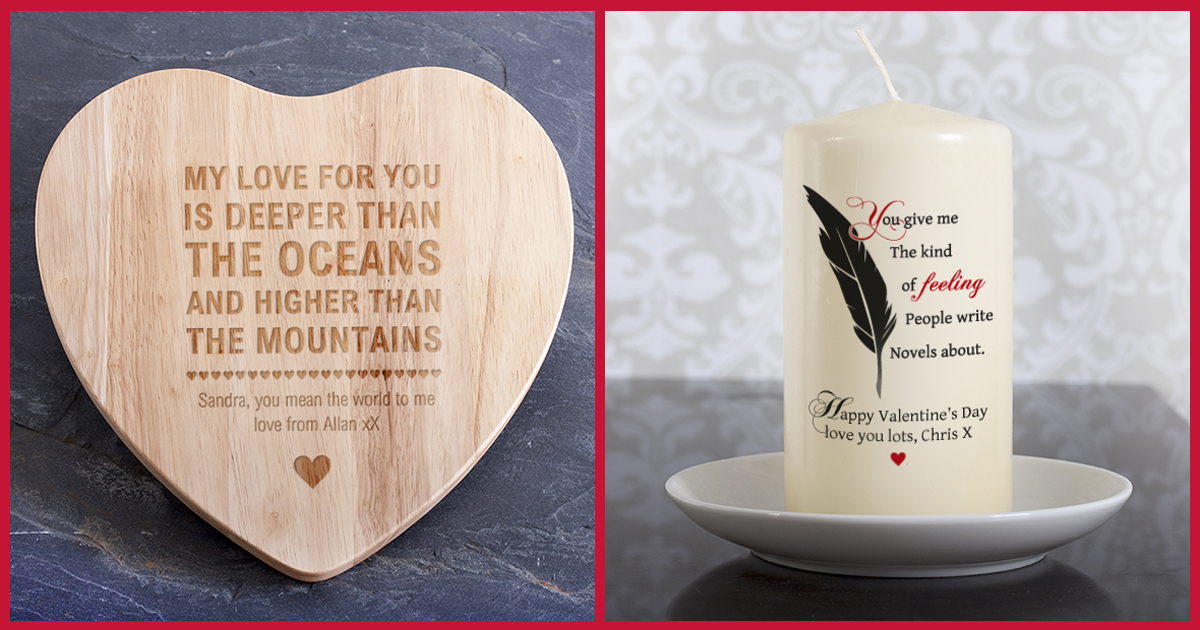 Personalised Heart Shaped Chopping Board & Personalised Candle