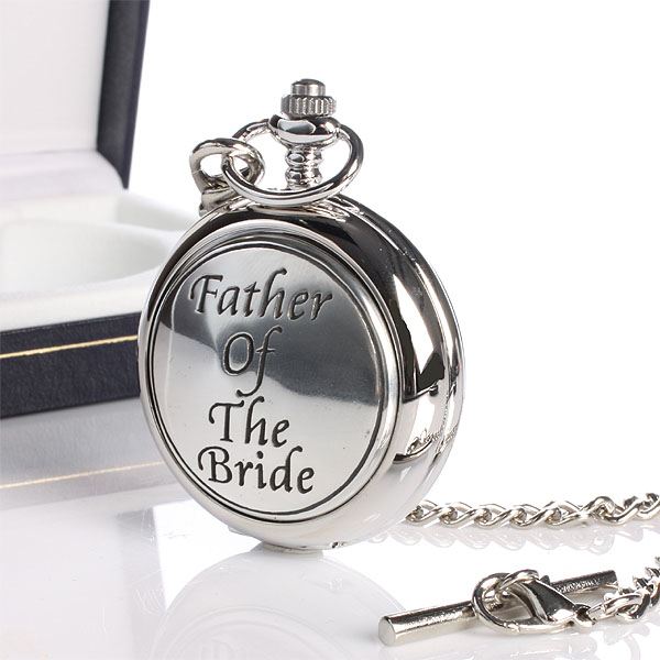 Father of the Bride engraved pocket watch gift