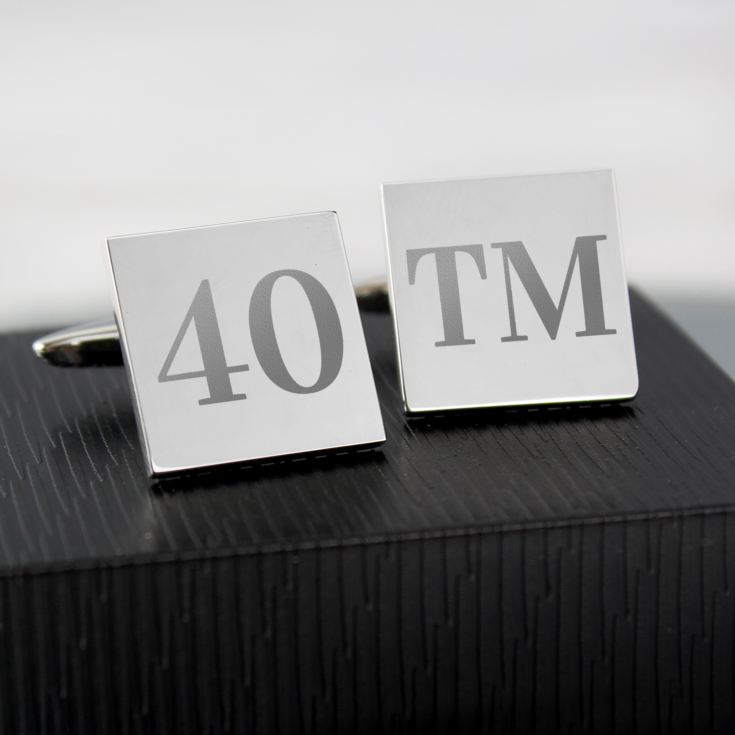 Personalised 40th Birthday Silver Plated Cufflinks product image