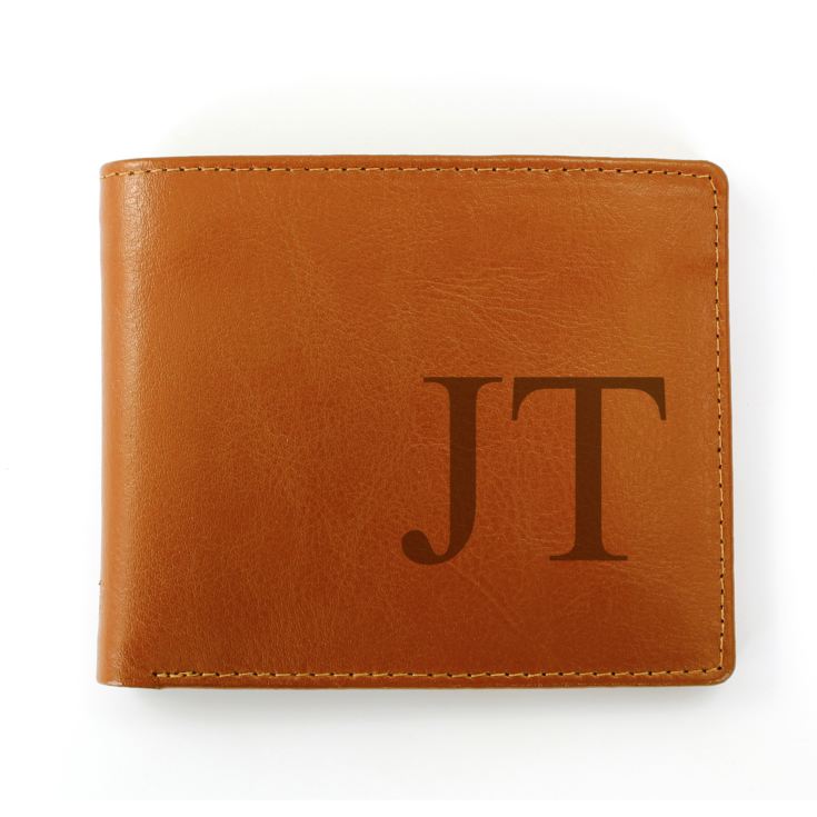 Personalised Big Initials Tan Leather Wallet product image