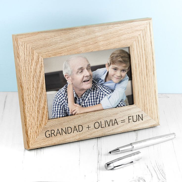 Fun with Grandad Engraved Wooden Photo Frame product image