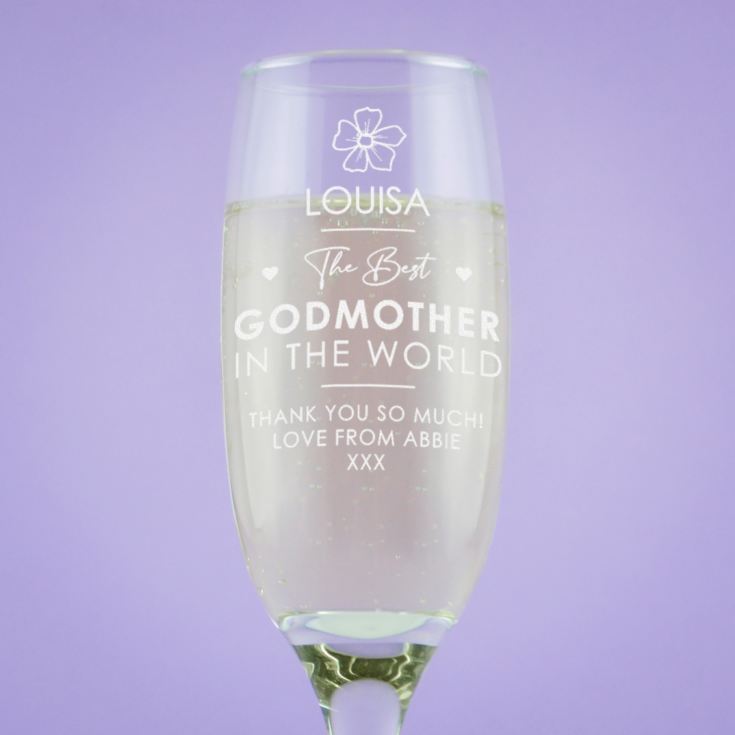 Personalised Godmother Prosecco Glass product image