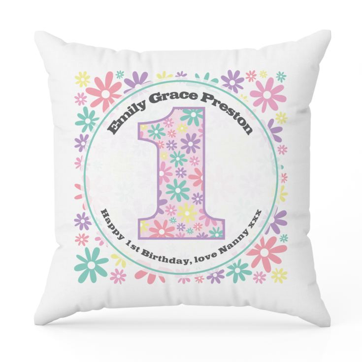 Personalised Girls 1st Birthday Cushion product image