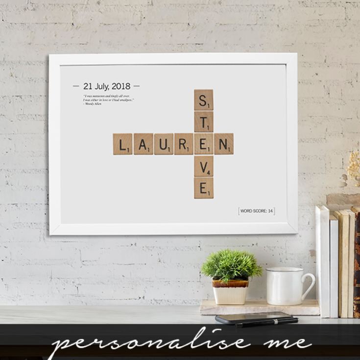 Framed 'Love Tiles' Personalised Print product image