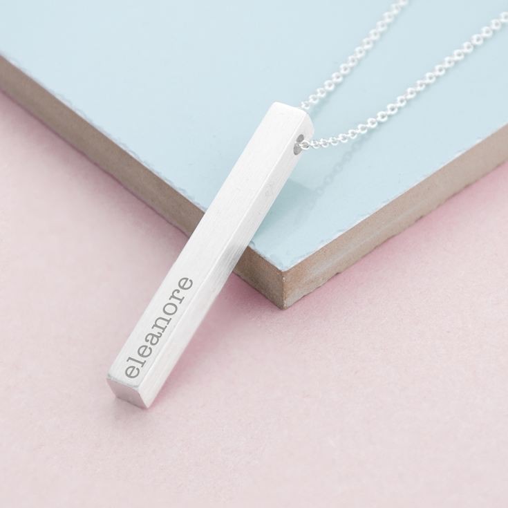 Personalised Matt Vertical Bar Necklace product image