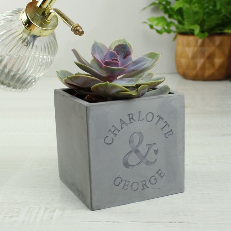 Personalised Couples Concrete Pot product image