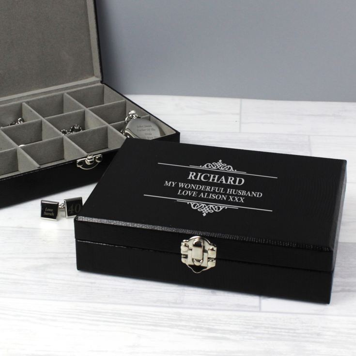 Personalised Large Cufflink Compartment Box product image