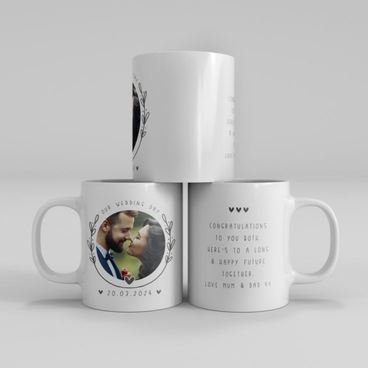 Personalised Wedding Photo Upload Pair Of Mugs product image