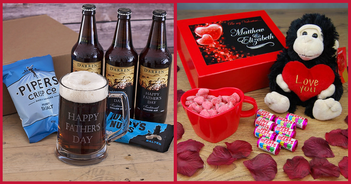 Personalised Ultimate Pub in a Box & Be My Valentine Personalised Gift Box