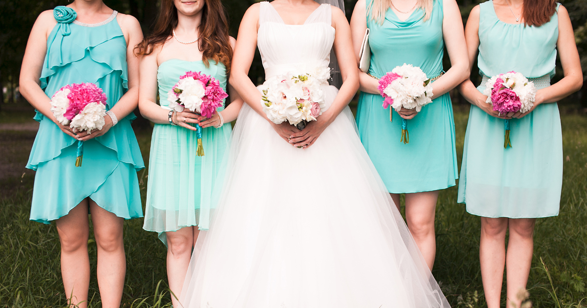 Different bridesmaids in different dresses