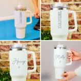 Personalised Oversized 40oz White Travel Cups