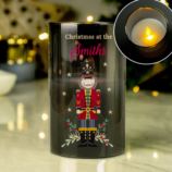 Personalised Christmas Nutcracker Smoked LED Candle