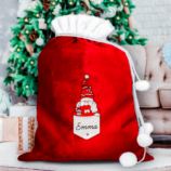 Personalised Gonk Family Red Christmas Sack - Female