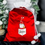 Personalised Gonk Family Red Christmas Sack - Male