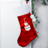 Personalised Gonk Family Red Christmas Stocking- Male