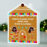 Personalised Gingerbread House Christmas Wooden Ornament