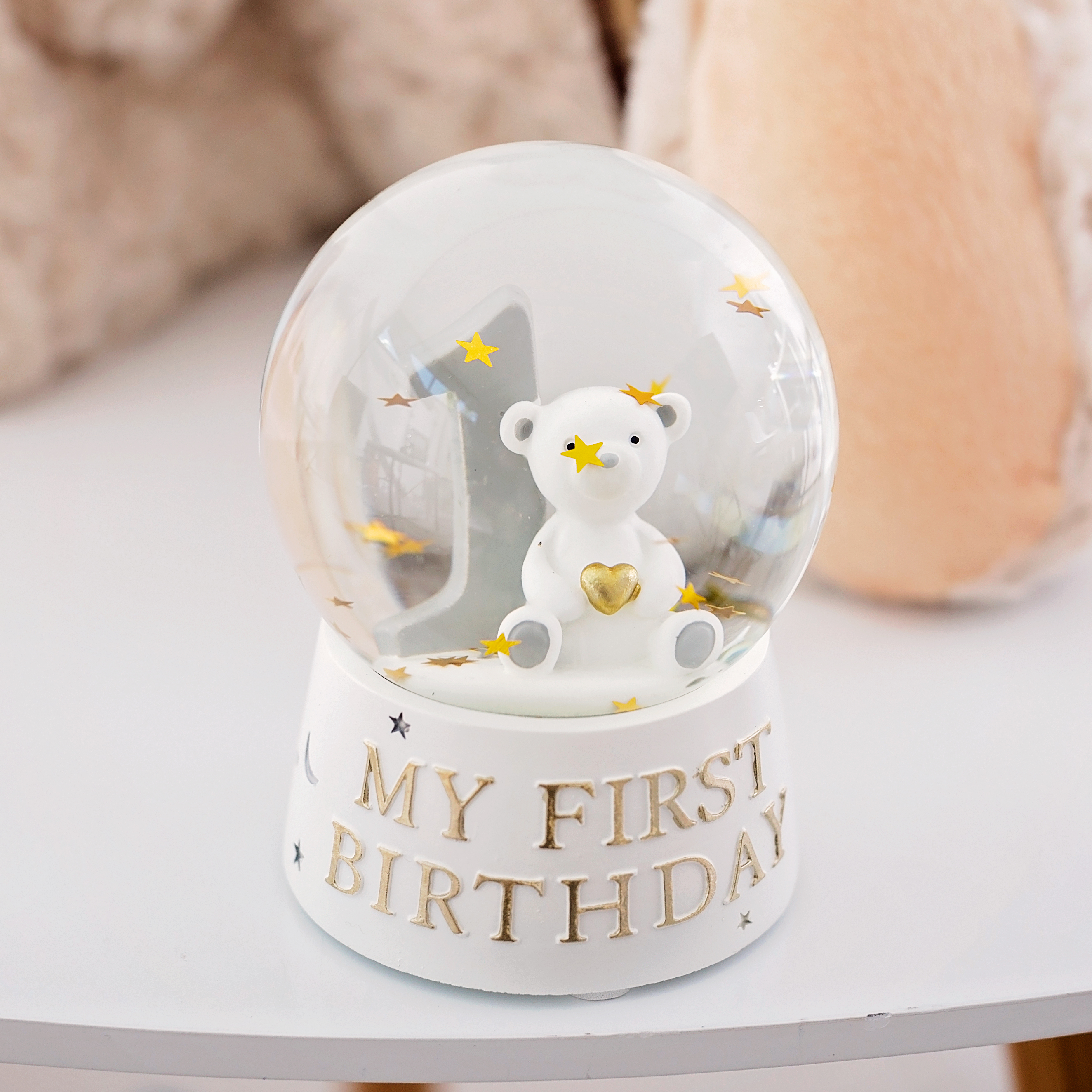 First birthday hot sale snow globe