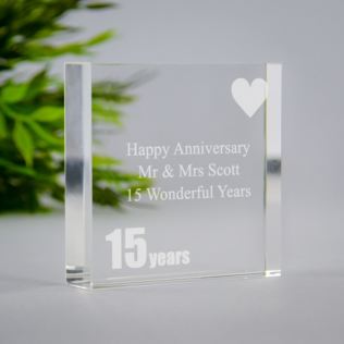 Acrylic 1 Year of Marriage Anniversary Gifts for Couple Happy 1st  Anniversary Wedding Clear Heart Paperweight Christmas Gifts Keepsake  Wedding