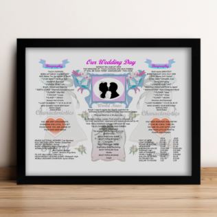 1st Anniversary (Paper) Wedding Day Chart Framed Print Product Image