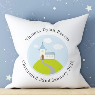 Personalised Boys Christening Cushion Product Image