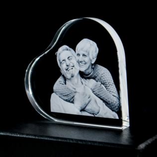 Personalised Engraved Photo Crystal Heart Product Image