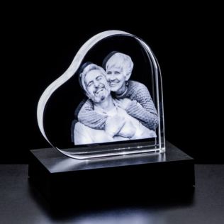 Personalised Engraved Photo Crystal Heart Product Image