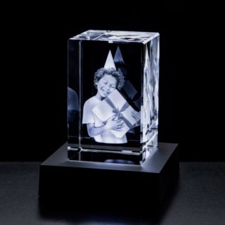 3D Personalised Engraved Photo Crystal Block Product Image