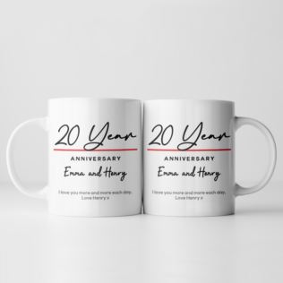 Pair of Personalised Classy 20th Anniversary Mugs Product Image