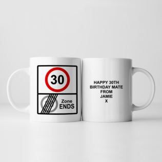 Personalised Zone Ends 30th Birthday Mug Product Image