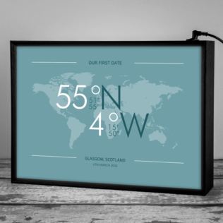 Personalised Atlas Coordinates Light Box Product Image