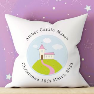 Personalised Girls Christening Cushion Product Image