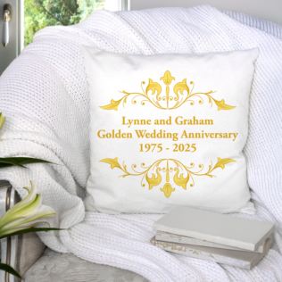 Personalised Golden Anniversary Cushion Product Image