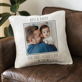 Personalised Our 1st Father's Day Photo Upload Cushion Product Image