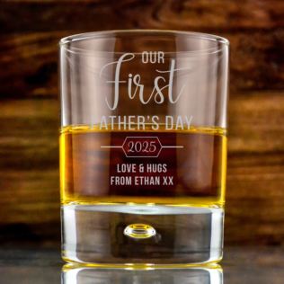 Personalised Our First Father's Day Whisky Tumbler Product Image