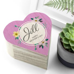 Personalised Mother's Day Heart Wooden Trinket Box Product Image