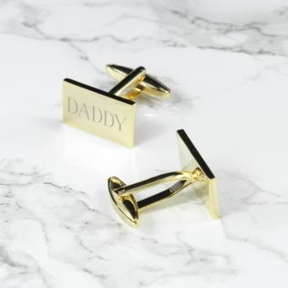 Personalised Rectangle Gold Plated Cufflinks Product Image