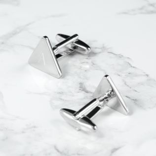 Personalised Rhodium Plated Triangle Cufflinks Product Image