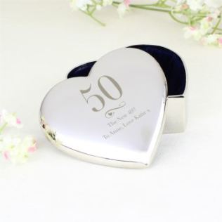 Personalised 50th Birthday Heart Trinket Box Product Image