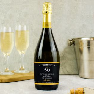 Personalised 50th Birthday Bottle of Prosecco Product Image