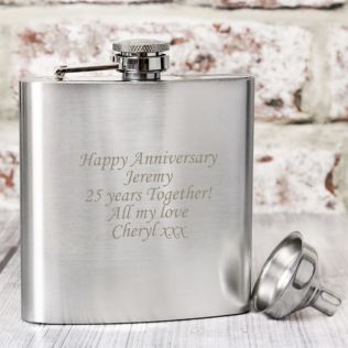 Personalised Stainless Steel Hip Flask Product Image